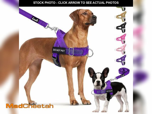 Lot 74-14269677 - Lukovee No Pull Dog Harness and Leash Set - Adjustable Soft Padded Vest with Front Clip for Easy Con...
