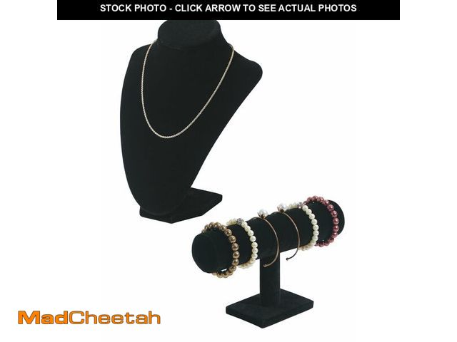 Lot 74-13626430 - Julysky 2PCS Velvet Jewelry Holder Display, 3D Necklace Display Bust Necklace Stand,Bracelet Holder ...
