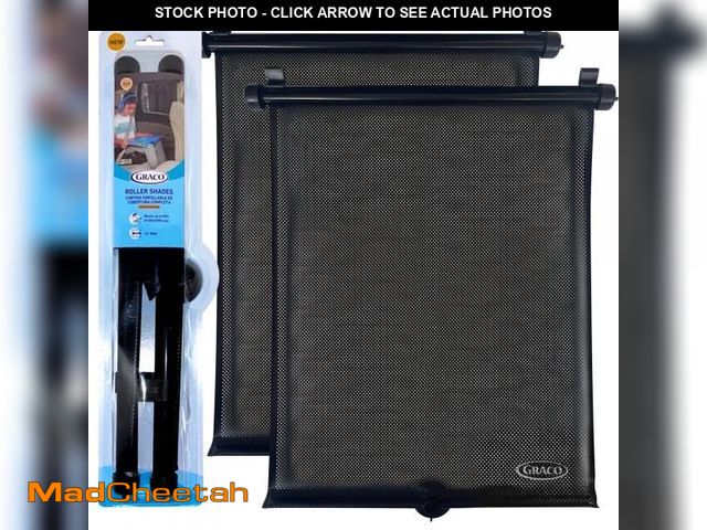 Lot 74-12158292 - Graco Retractable Roller Shade Sun Protection for Car Windows, Universal Fit, 2-Pack - UNUSED