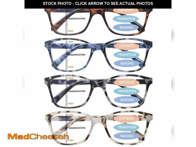 Lot 74-14213830 - STASTEND 4 Pack Progressive Multifocus Reading Glasses for Women Men Spring Hinge Blue Light Blockin...