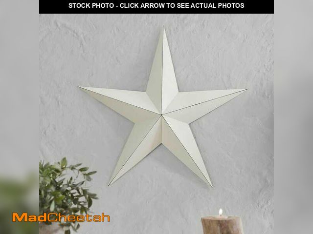 Lot 74-14276083 - VHC BRANDS 1-Piece 24 in. x 24 in. Creme Distressed Metal Star Wall Decor - UNUSED
