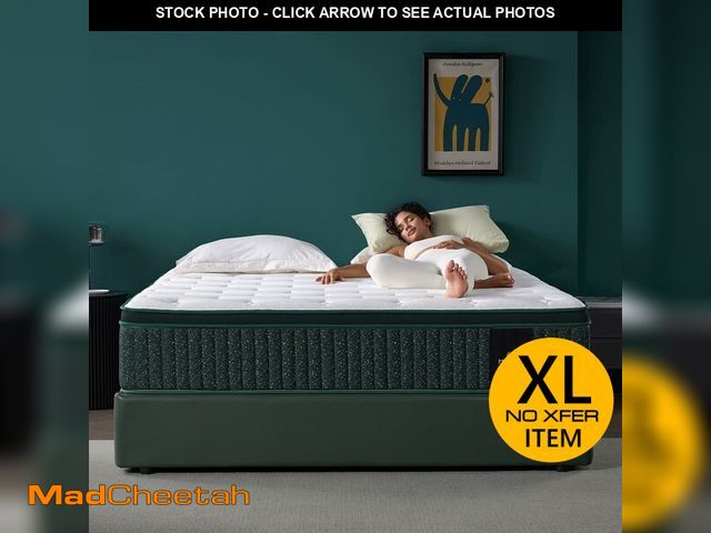 Lot 74-12689074 - Mambrc 12 Inch Queen Hybrid Mattress, Plush Firm Feel with Cooling Gel Memory Foam &amp; Pocket Coil...