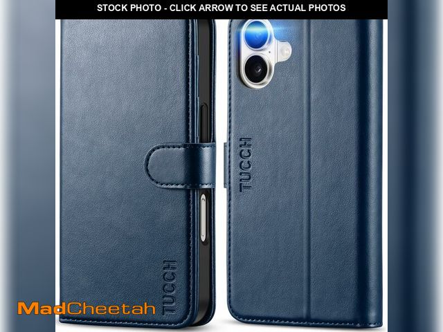 Lot 74-14214542 - TUCCH Wallet Case for iPhone 16, [TPU Shockproof Inner Shell], Kickstand PU Leather [RFID Blocking] ...