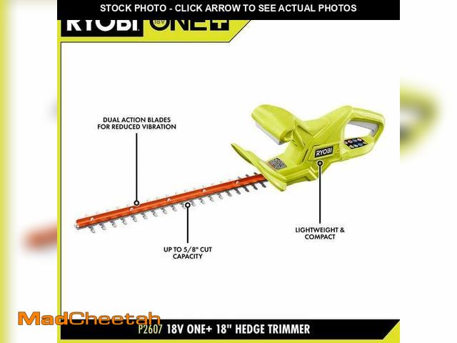 Lot 74-14291053 - RYOBI ONE+ 18V 18 in. Cordless Battery Hedge Trimmer with 2.0 Ah Battery and Charger - USED