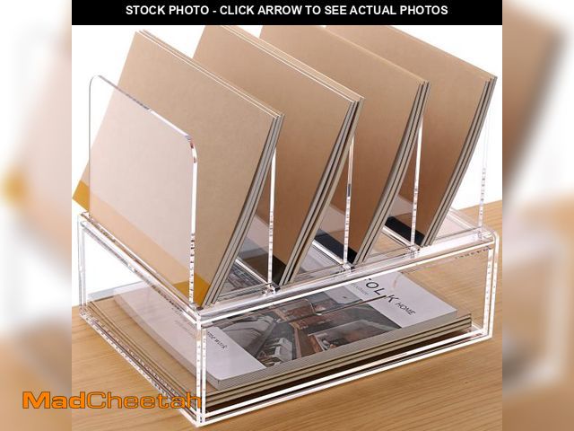 Lot 74-12115717 - HeZone Desk Organizers and Accessories, Acrylic Desk Organizer with Drawer, Office Supplies Organiza...