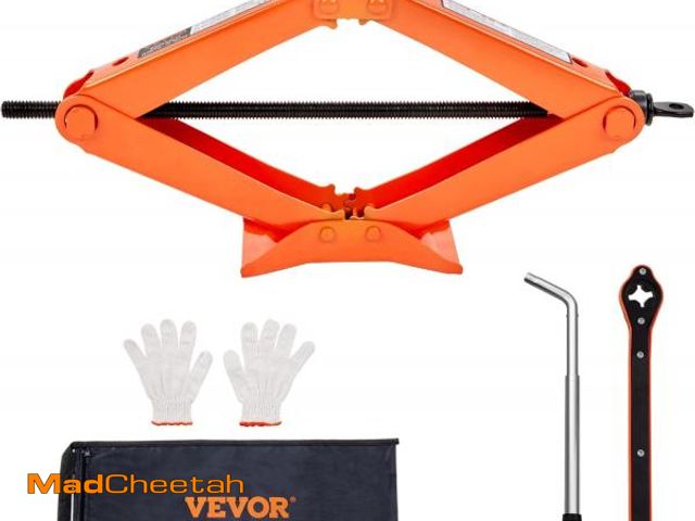 Lot 74-12397068 - VEVOR Scissor Jack, 2.5 Ton/6613 lbs Scissor Car Jack with 3.7"-17.1" Lifting Range, Heavy Duty Tire...