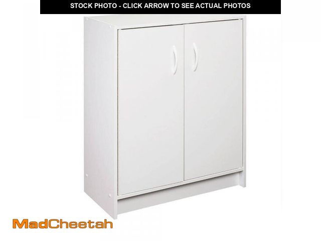Lot 74-12413151 - ClosetMaid 32 in. H x 24 in. W x 12 in. D White Wood Look 2-Door Stackable Storage Organizer - UNUSE...