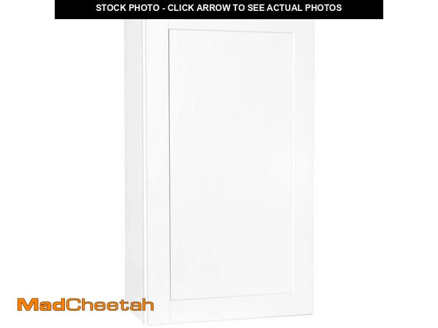 Lot 74-13286654 - Hampton Bay Shaker 24 in. W x 12 in. D x 42 in. H Assembled Wall Cabinet in Satin White - UNUSED