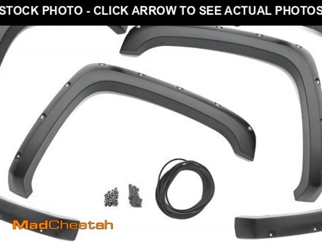 Lot 74-12448641 - Bushwacker Forge Pocket/Rivet Style Front &amp; Rear Fender Flares | 4-Piece Set, Black, Textured Fi...