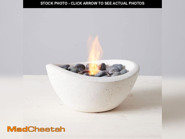 Lot 74-12692662 - Solo Stove Wave 11 in Indoor/Outdoor Concrete Tabletop Fire Bowl in White - UNUSED