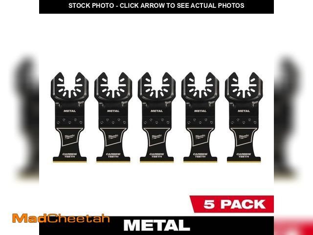 Lot 74-13692105 - Milwaukee 1-3/8 in. Carbide Universal Fit Extreme Metal Cutting Multi-Tool Oscillating Blade (5-Pack...