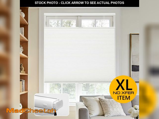 Lot 74-13075303 - (MINOR DAMAGE) Joydeco No Tools No Drill Blinds for Indoor Windows, Cordless Window Blinds Cellular ...