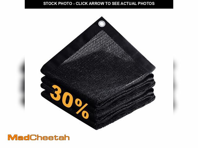 Lot 74-14296212 - DIFY 8Ãâ12 FT, 30% Black Shade Fabric Sun Shade Cloth with Grommets, Outdoor Mesh Trap for Garden...