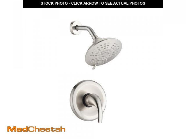 Lot 74-12365402 - PERLIRIA INC Single Handle 5-Spray Shower Faucet 2.5 GPM with Drip Free, Anti Scald in. Brushed Nick...