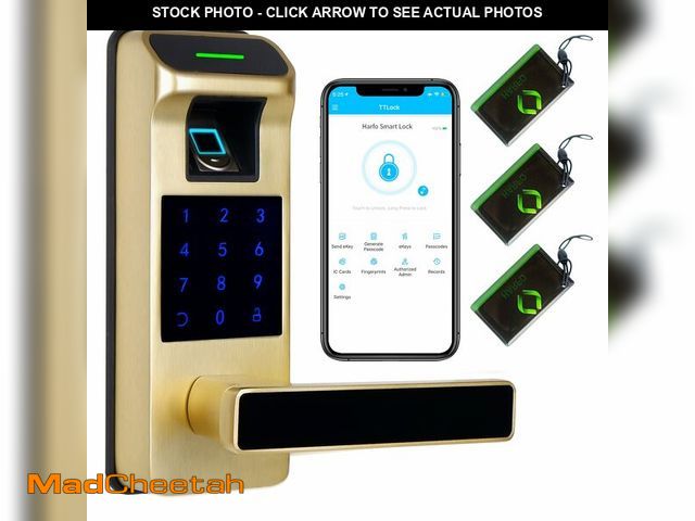 Lot 74-14267962 - Harfo Fingerprint Door Lock, Heavy Duty Full APP Control Touchscreen Keypad Keyless Lock with Revers...