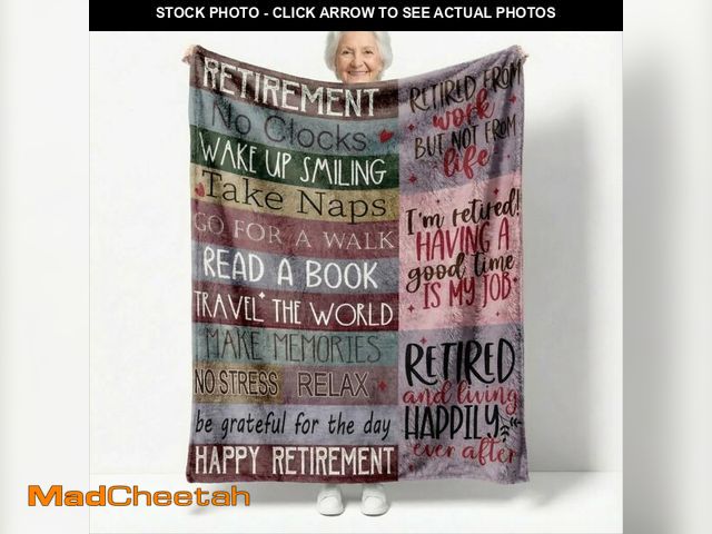 Lot 74-14060425 - Horaldaily Retirement Flannel Blanket Throw, Funny Retirement Soft Fuzzy Plush Cozy Fleece Blankets ...