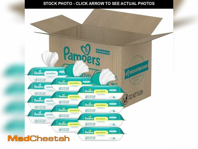 Lot 74-11988687 - Sensitive Baby Wipes, Water Based, Hypoallergenic and Unscented, 8 Flip-Top Packs, 4 Refill Packs (1...