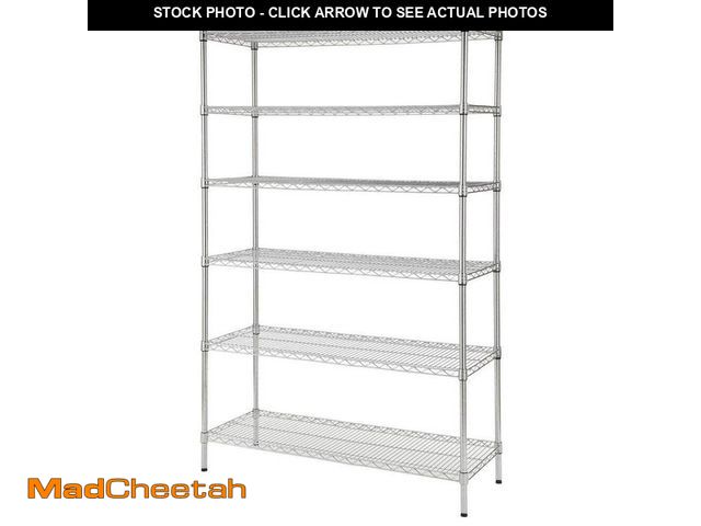 Lot 74-13692987 - HDX 6-Tier Commercial Grade Heavy Duty Steel Wire Shelving Unit in Chrome (48 in. W x 72 in. H x 18 ...