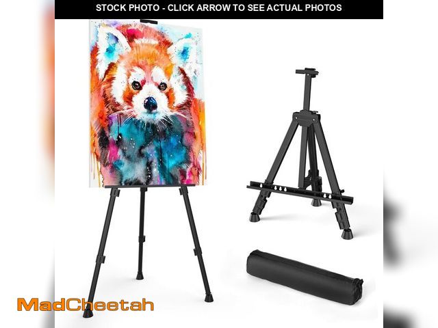 Lot 74-13803281 - Art Painting Artist Easel Stand, Portable Adjustable Aluminum Metal Tripod Display Easel with Bag, H...