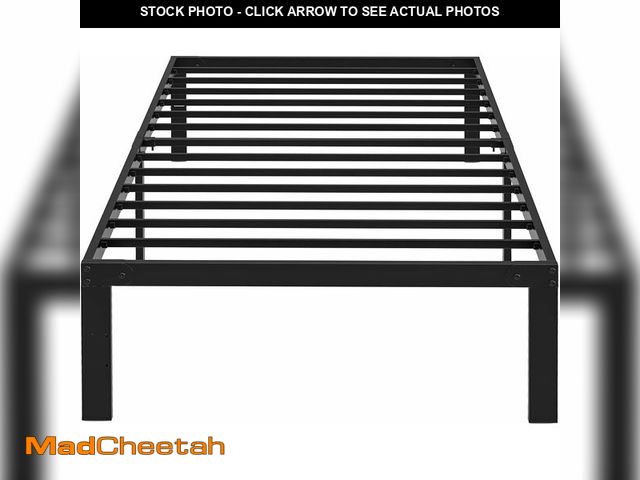 Lot 74-12664645 - Simple Deluxe Twin Size Bed Frame, 14 Inch Platform Bed No Box Spring Needed, Sturdy Metal Bed Frame...