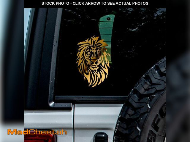 Lot 74-13720674 - Transparent Decal Stickers of Lion (Metallic Gold) Premium Waterproof Vinyl Decal Stickers for Lapto...