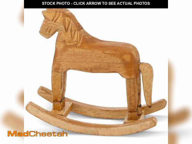 Lot 74-13713986 - DOITOOL Wooden Rocking Horse Decor, 7 Inch Mini Figurine Wood Rocking Horse Toy for Desktop Craft Ce...