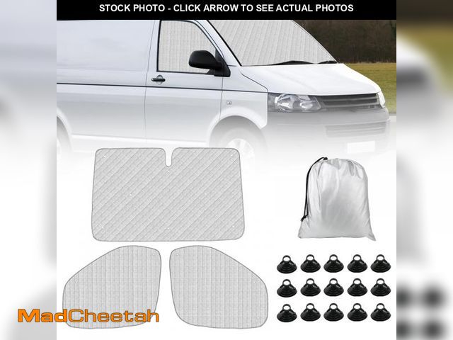 Lot 74-12114714 - Ford Transit 2015-2023 Sun Shade 3-Piece Set - Custom Fit Windshield &amp; Front Side Window Sunshad...