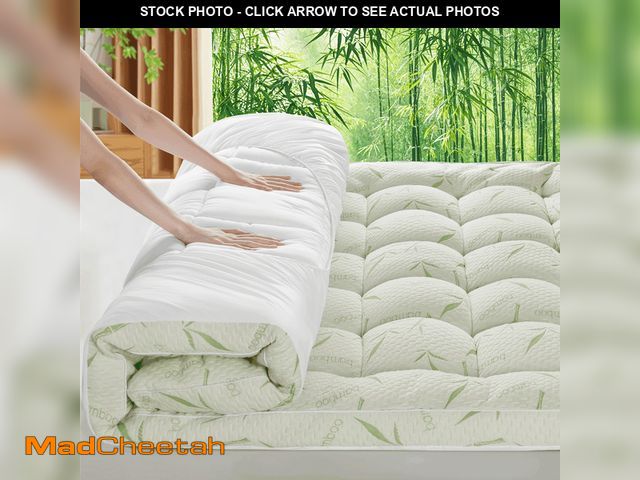 Lot 74-12836114 - SONORO KATE Cooling Extra Thick Bamboo Mattress Topper, 900GSM Fluffy Mattress Pad with 21" Deep Poc...