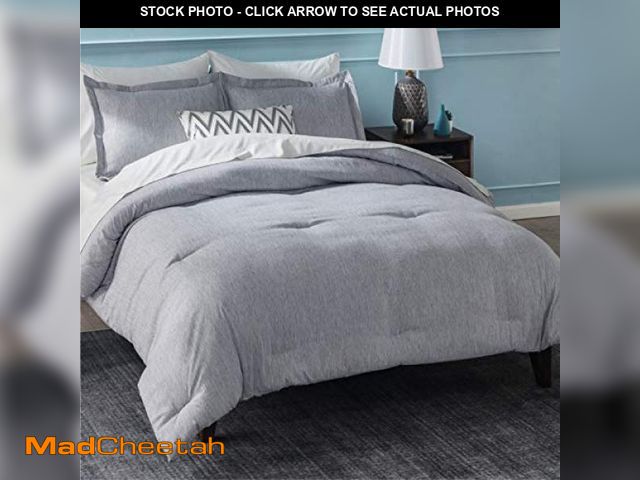 Lot 74-12167139 - Bedsure King Size Comforter Set - Grey Soft Bedding for All Seasons, Cationic Dyed Bed Set, 3 Pieces...