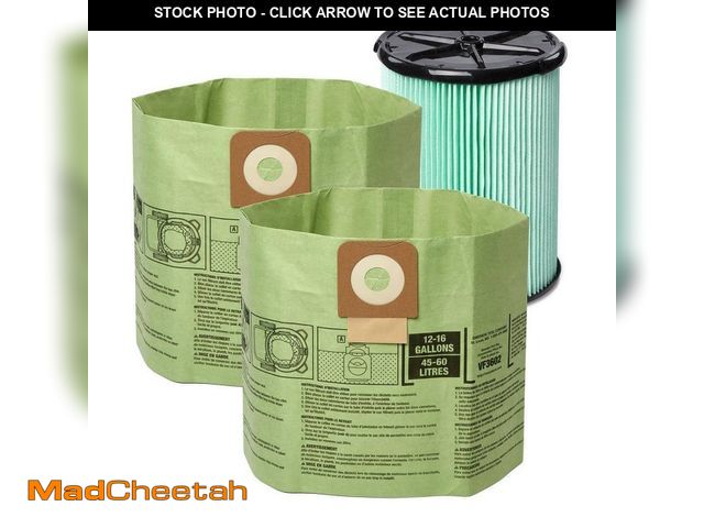 Lot 74-14468462 - RIDGID Genuine OSHA Compatible Kit with HEPA Material Filter, Cyclonic Dust Bags for Select 12-16 Ga...