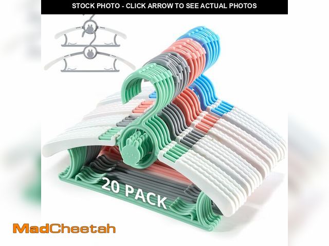 Lot 74-13947653 - Baby Hangers for Closet Adjustable, Extendable &amp; Stackable Kids Hangers, 11~14inch Non-Slip Plas...