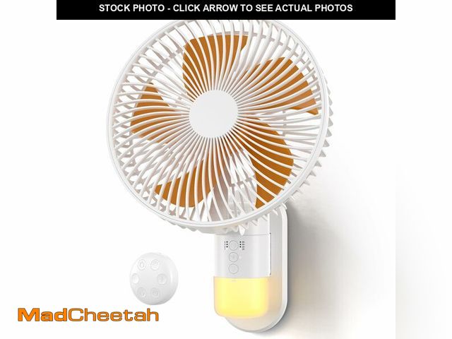 Lot 74-14056481 - Airbition 10'' Small Wall Mount Fan with Light and Remote Control, 90ÃÂ°Oscillating, 4 Speeds, Time...