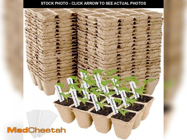 Lot 74-11552021 - Jucoan 40 Pack Peat Pots Seed Starter Trays, 480 Cells Germination Seedling Pots, Organic Biodegrada...