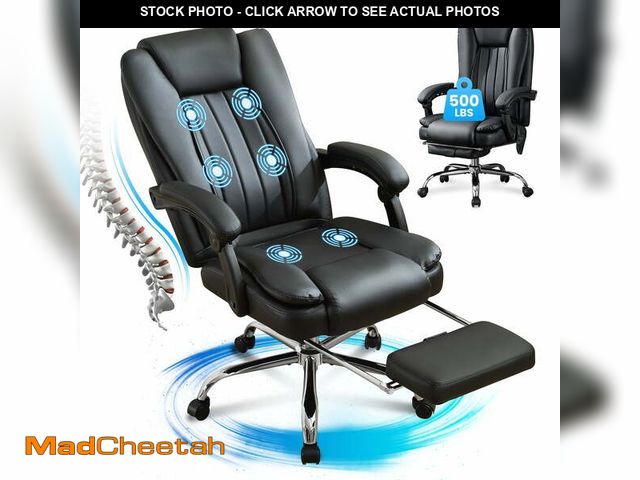 Lot 74-12667331 - JONPONY Big and Tall Office Chair 500LBS Executive Office Chair Massage and Footrest Ergonomic Compu...