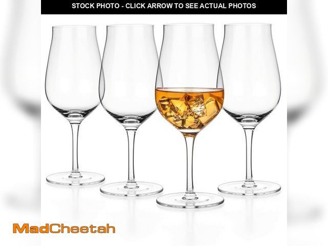 Lot 74-14269705 - LUXBE - Bourbon, Brandy &amp; Cognac Crystal Glasses Tulip Snifter, Set of 4 - Large Handcrafted Lea...