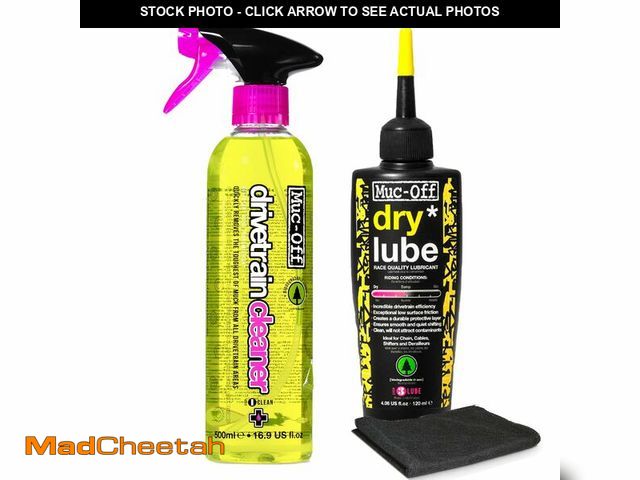 Lot 74-12715121 - Muc-Off Bio Drivetrain Cleaner 500ml &amp; Bio Dry Chain Lube 120ml Bundle with Microfiber Cloth | B...