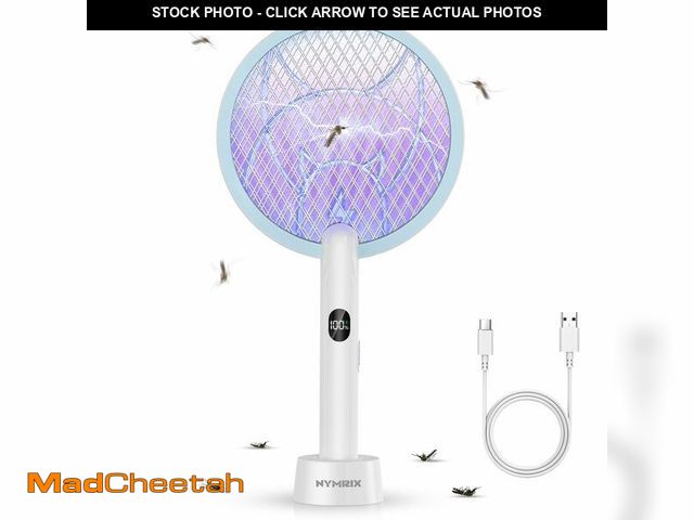 Lot 74-13952909 - Nymrix Electric Fly Swatter Racket, 2 in 1 Mosquito Bug Zapper 4100V Handheld Mosquito Killer with 1...