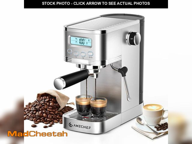 Lot 74-12873881 - AMZCHEF Espresso Machine with LCD Display, 20 Bar Cappuccino Machines with Milk Frother for Home Gif...