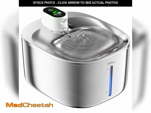 Lot 74-13541302 - Cat Water Fountain Stainless Steel, 138fl.oz / 4.1L Wireless Cat Fountain, Pet Water Dispenser Cordl...