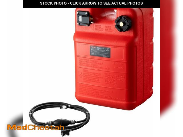 Lot 74-12633434 - VEVOR Marine Tank, 6.34-Gallon/24-L Portable Tank with 9.8ft Hose, Gauge for Outboard Engine, Yacht,...