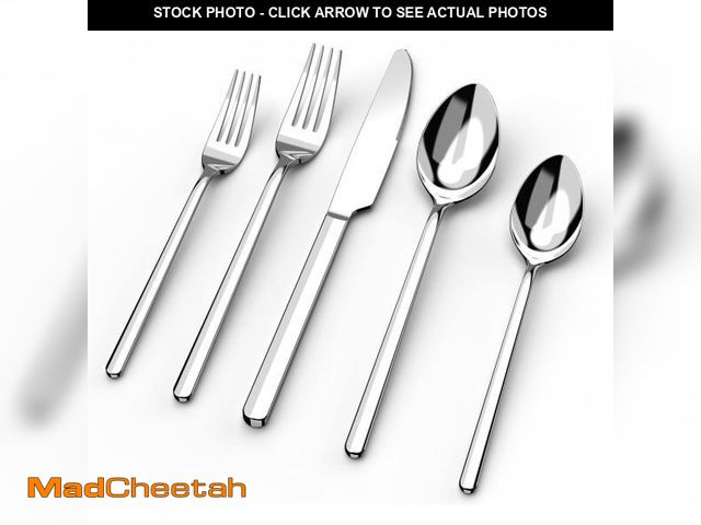 Lot 74-12308835 - KINGSTONE 40 Piece Silverware Set, Flatware Set for 8, 18/10 Stainless Steel Cutlery Set Mirror Poli...
