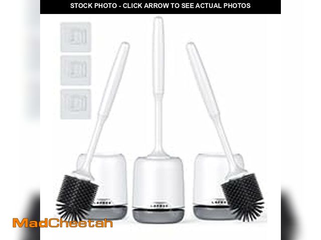 Lot 74-14299082 - Lefree 3 Pack Silicone Toilet Brush,Rubber Toilet Bowl Brush and Holder Set with Ventilated Holder, ...