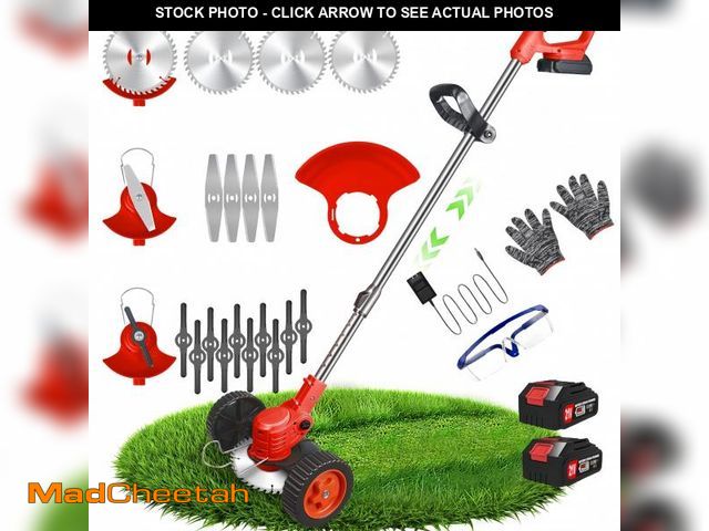 Lot 74-12514974 - KingFurt 800W Electric Lawn Mower with Upgraded Wheels, Lithium Battery, and Multiple Blades - Effic...