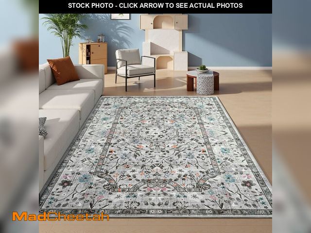 Lot 74-13041780 - Vasofe 3x5 Area Rug for Bedroom, Washable Rugs for Living Room, Laundry, Kitchen, Vintage Floral Ind...