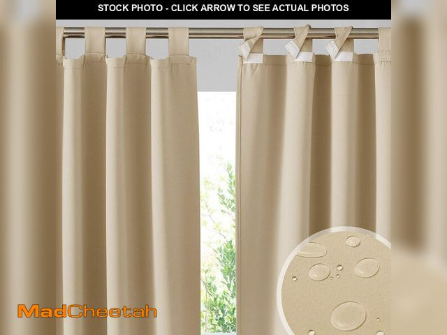 Lot 74-14052454 - RYB HOME Outdoor Curtains Waterproof 2 Panels - Detachable Top Blackout Privacy Patio Door Curtains ...