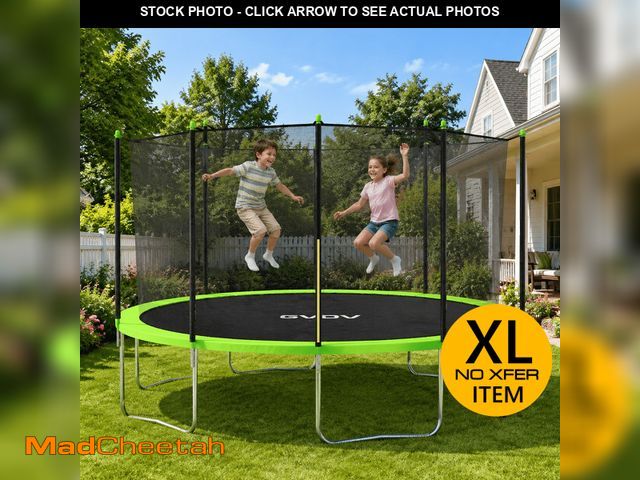 Lot 74-14260412 - GVDV Outdoor Trampoline, 16  Backyard Recreational Trampoline with Enclosure for Kids &amp; Adults -...