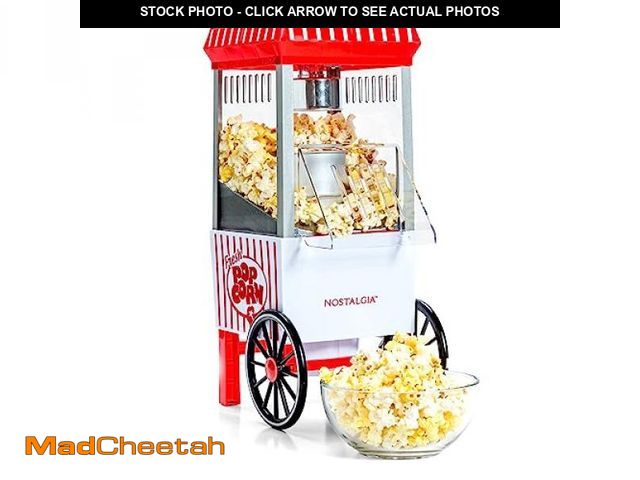 Lot 74-12137151 - Nostalgia Vintage Hot-Air Popcorn Maker Machine - Makes Up to 12 Cups - Oil-Free - Healthier Popcorn...
