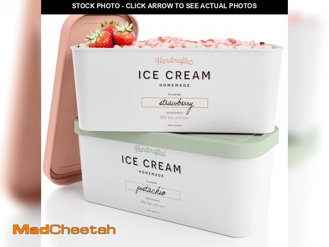 Lot 74-11559512 - ZICOTO Set of 2 Reusable Ice Cream Tub Containers 2 Quart Each - Perfect for Homemade Sorbet, Frozen...