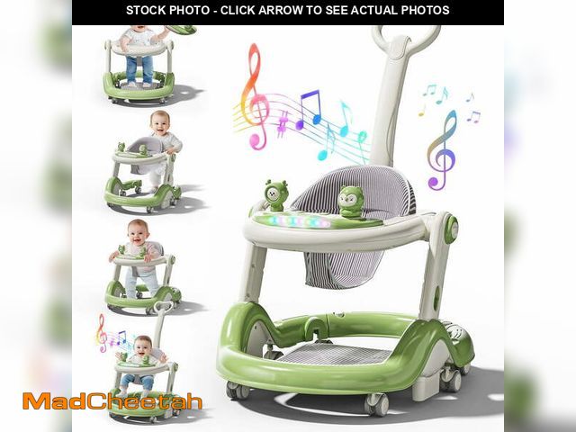 Lot 74-14087872 - WonderStone 5 in 1 Baby Walker, Foldable Push Walker with Wheels, Music &amp; Light, Baby Bouncer, B...