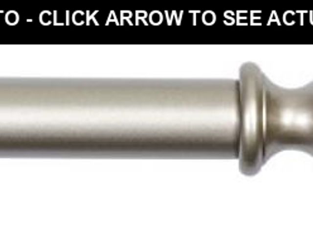 Lot 74-12398831 - Basics Curtain Rods for Windows, 1-Inch, Urn Finials, 36" to 72" Nickel - UNUSED